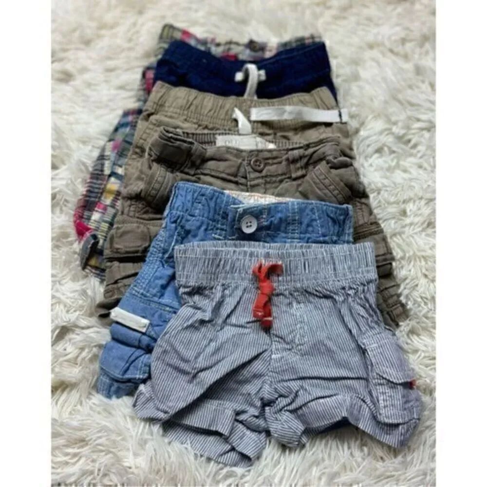 EUC 6 piece 0-12 Months Boys Shorts Bundle by Carter’s, Genuine Baby & Old Navy